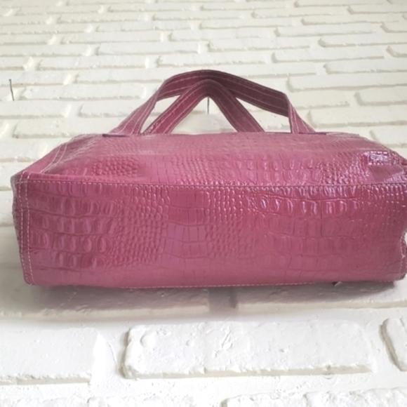 Kenneth Cole Reaction Purse Pink Croc Tote Barbie Bag - Picture 8 of 15